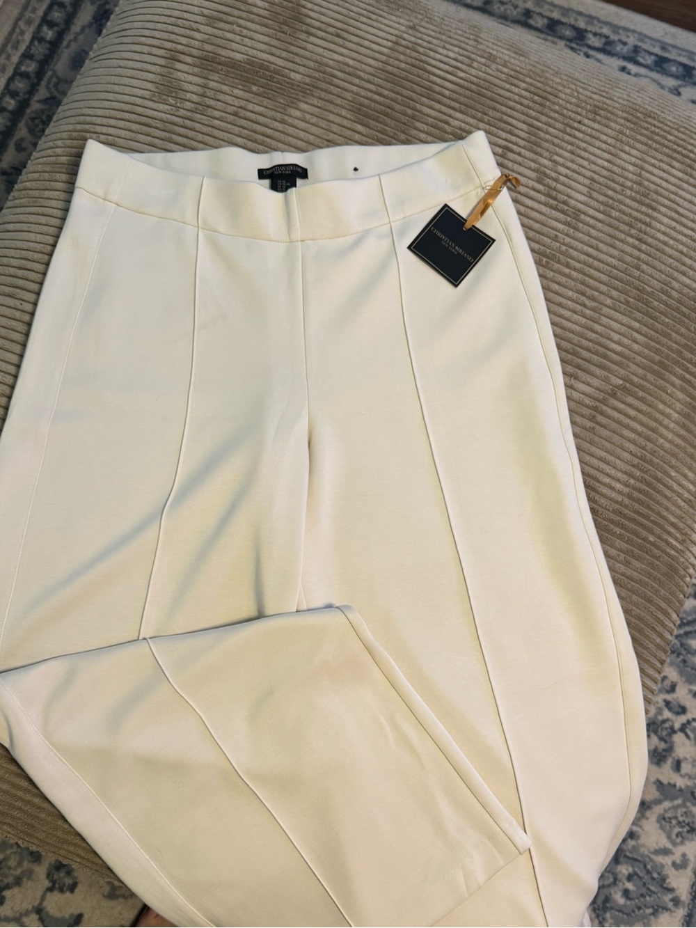 Christian Siriano Ivory Boot Cut Ponte Pants